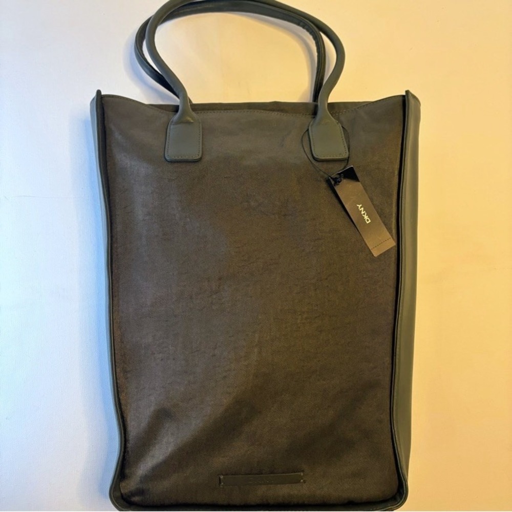 DKNY Satchel Long Vertical Slim Tote Bag Donna Karan New York New Military green